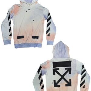 Off-White Pastel Gradient / tie dye Paris Bon Marche Hoodie XXL